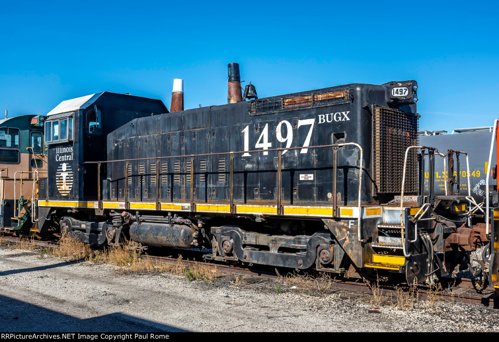 BUGX 1497, ex IC ICG 1497 EMD SW14, ex IC 9459 ex ICG 459 SW9 at BRC Clearing Yard